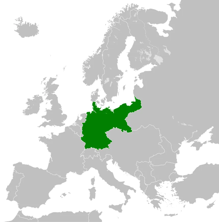 Alman İmparatorluğu — Map of the German Empire within Europe, circa 1914
