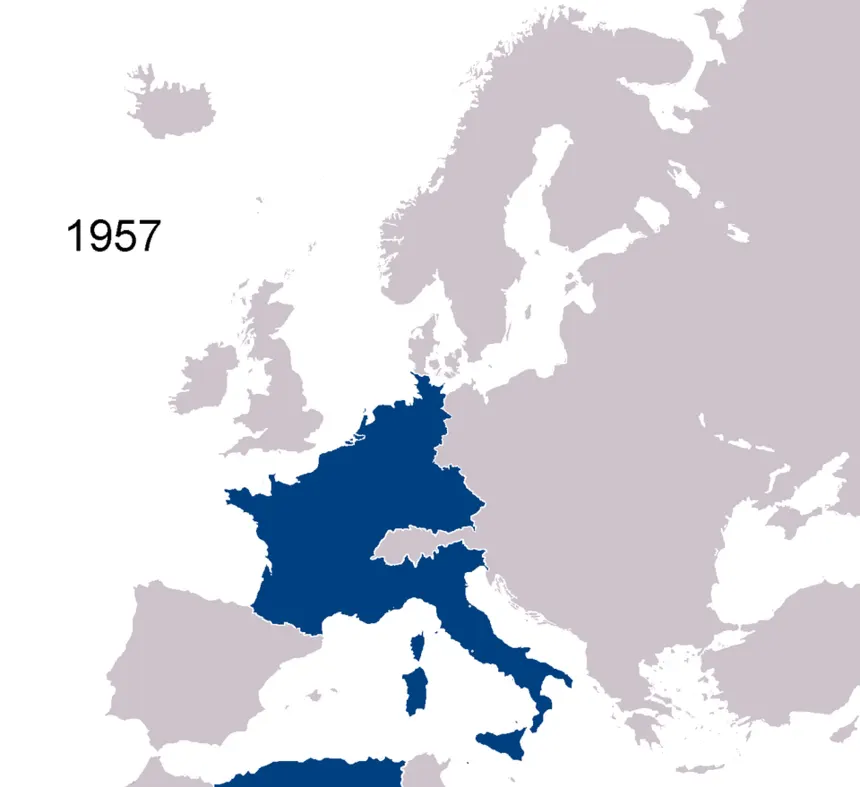 Avrupa Birliği — Map of the European Union (1957), used in Image:Enlargement of the European Union 77.gif