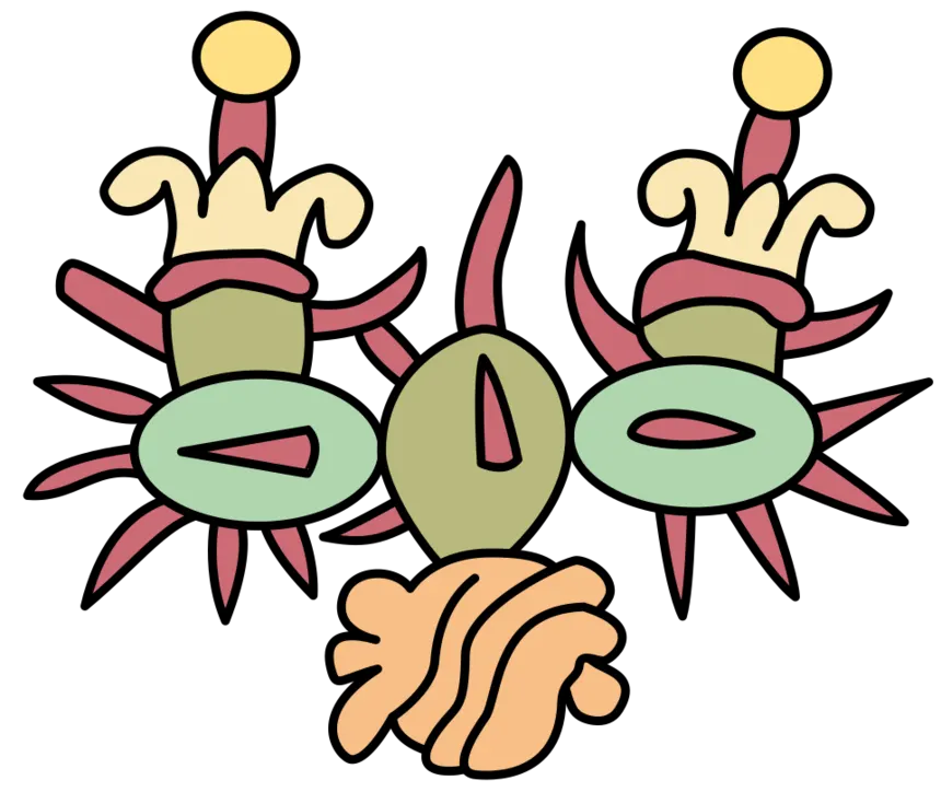 Aztek İmparatorluğu'nun Fethi — The Aztec glyph for Tenochtitlan, from the Codex Telleriano-Remensis (16th century).