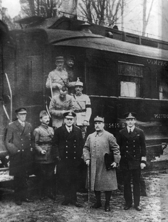 I. Dünya Savaşı — Mütarekenin imzalandığı tren vagonu, Compiègne ormanı, 11 Kasım 1918.