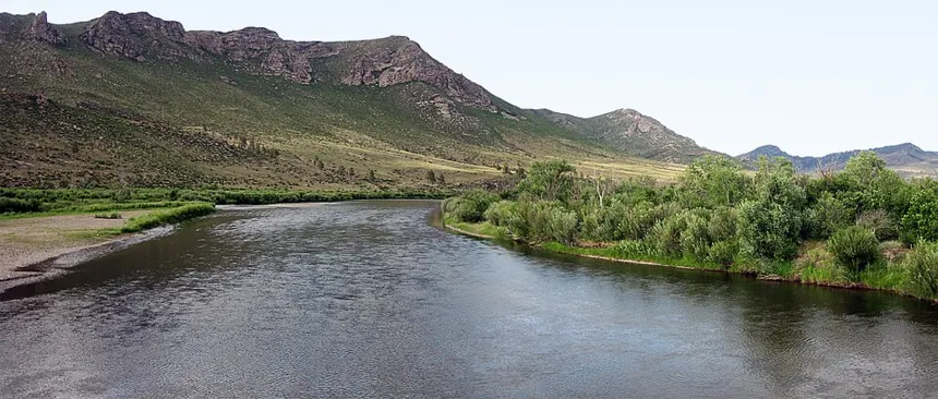 Cengiz Han — Stitched Panorama of Onon River, taken from Bridge near Dadal, Khentii