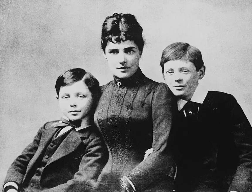 Winston Churchill — Jennie Churchill with John & Winston