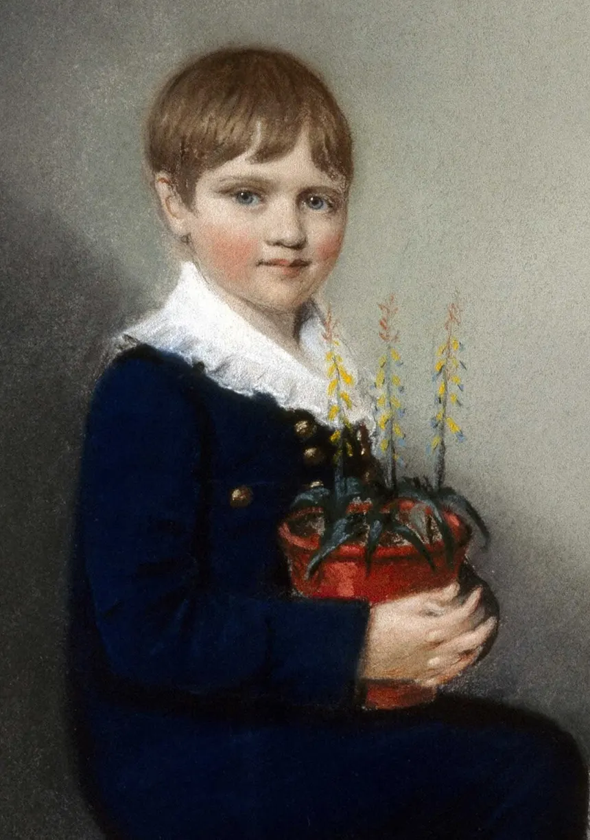 Charles Darwin — Charles Darwin (1809-1882) at age 7. The chalk drawing is the earliest picture known of Charles Darwin.