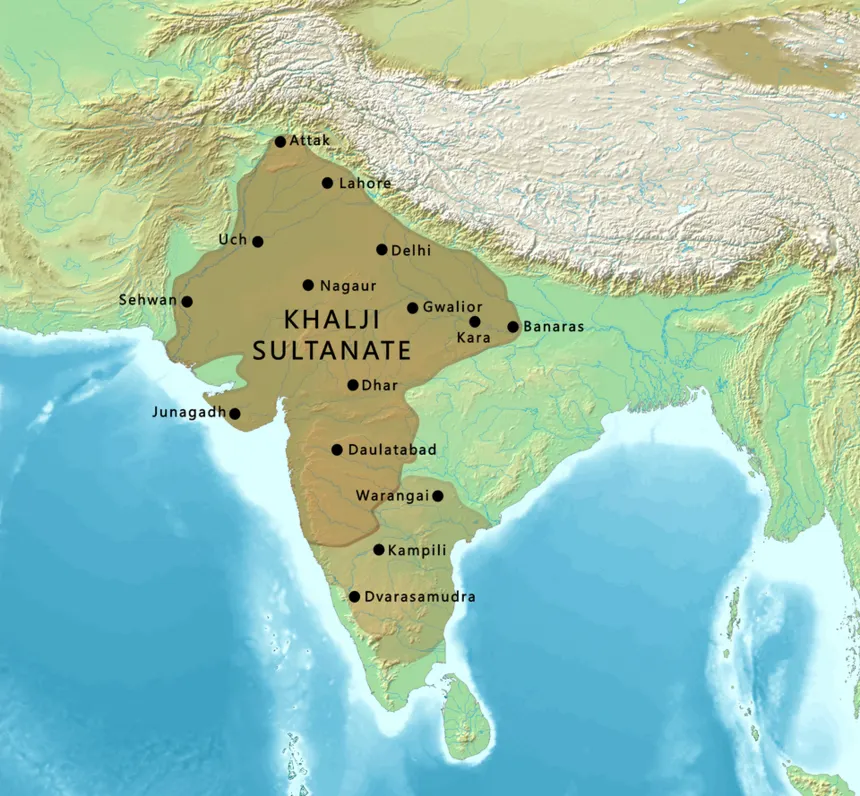 Delhi Sultanlığı — Map of the Khalji Sultanate