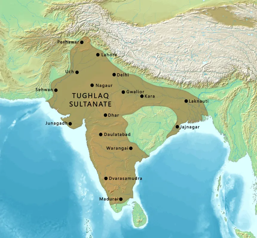 Delhi Sultanlığı — Map of the Tughlaqs