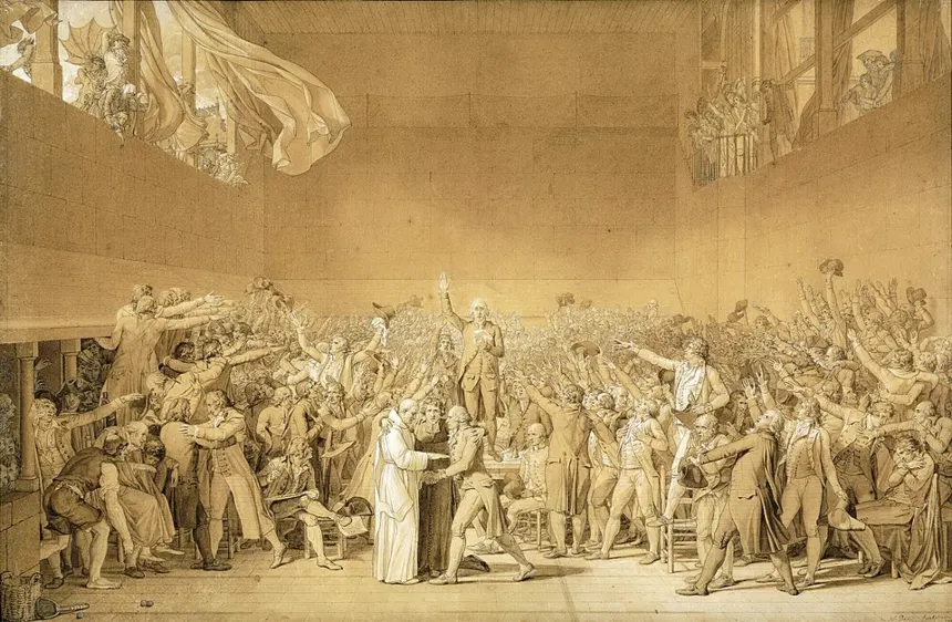 Fransız Devrimi — 'De eed op de kaatsbaan’ – Jacques-Louis David, 1791
