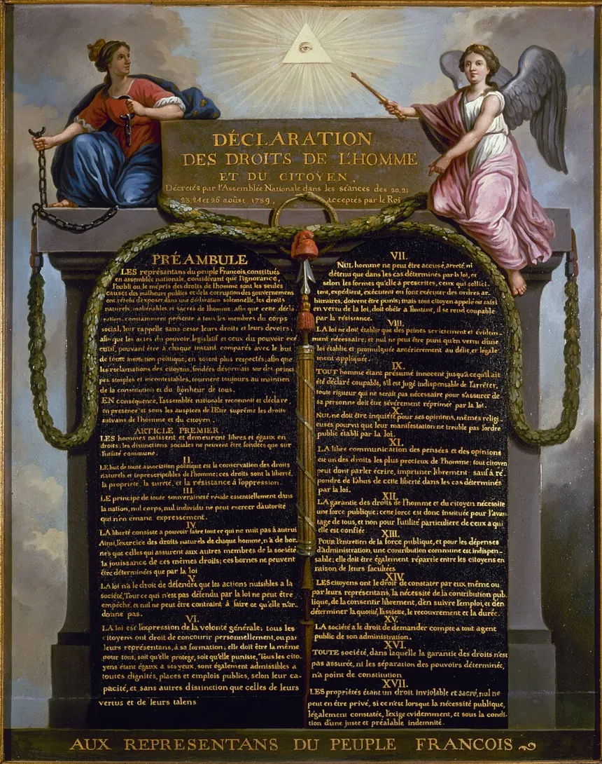 Fransız Devrimi — La Déclaration des droits de l'homme et du citoyen de 1789, une des premières consécration juridiques de droits fondamentaux.