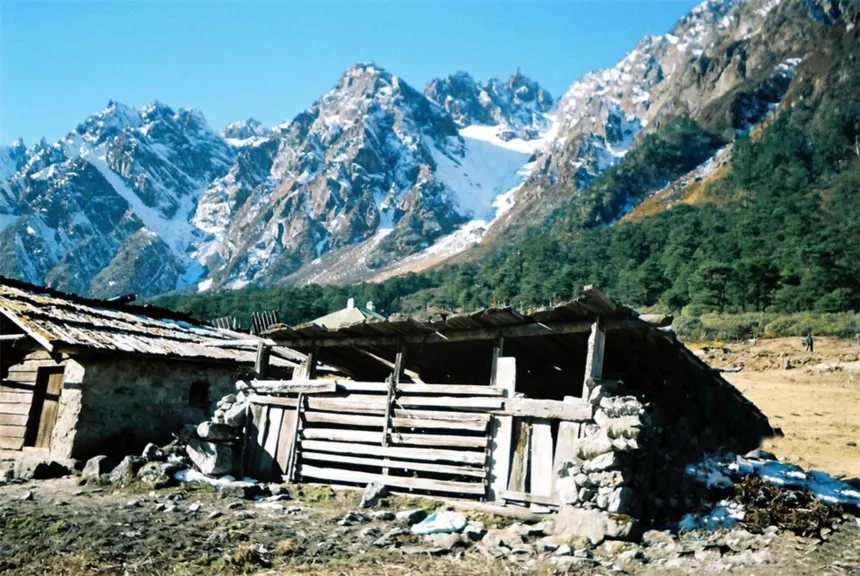 Hindistan Cumhuriyeti — Yumgthang Valley in north Sikkim Picture clicked by me, Nichalp on December 11, 2004 11:00 am; Temperature: −1 °C (30 °F) Altitude: 11,000 feet (3,400 metre