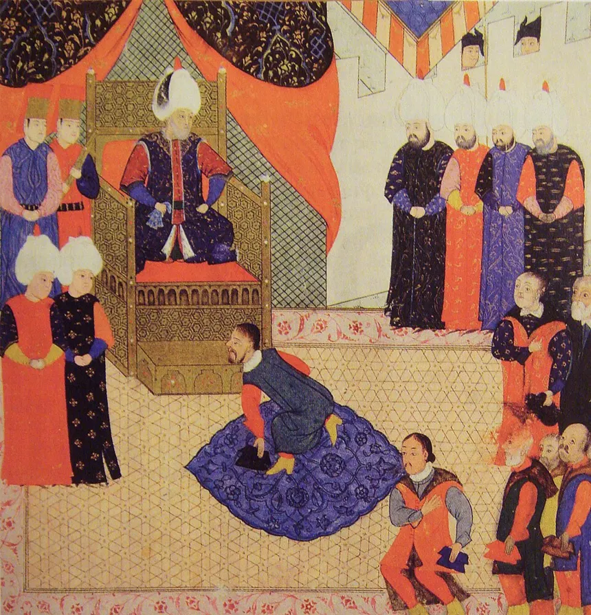 Kanuni Sultan Süleyman — John Sigismund of Hungary with Suleiman the Magnificient in 1556