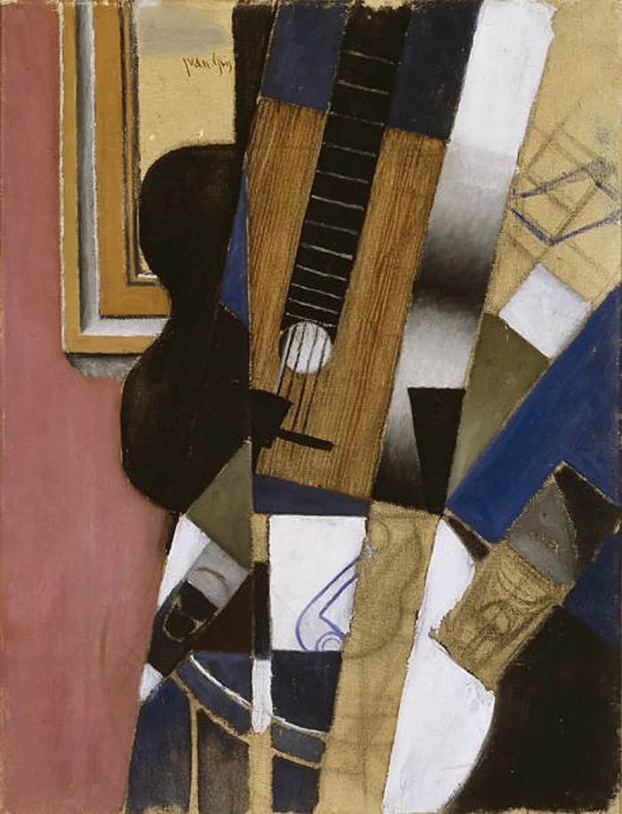 Kübizm — Juan Gris'in "Gitar ve Pipo" adlı Sentetik Kübist tablosu.