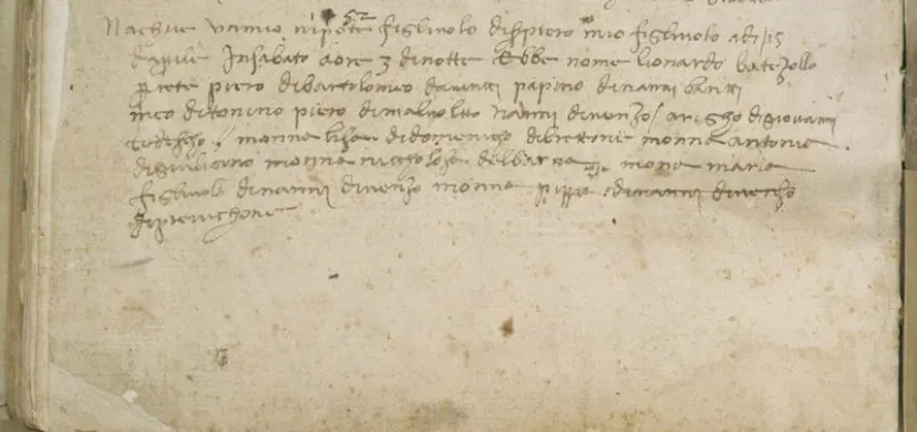 Leonardo da Vinci — Baptism record of Leonardo Da Vinci