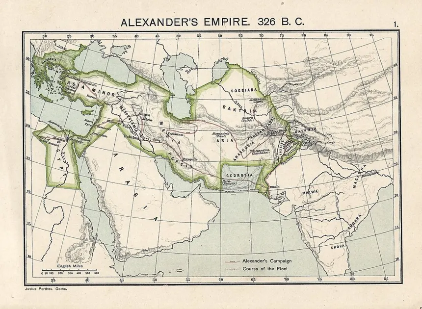 Maurya İmparatorluğu — Alexander the Great's Empire in 326 BC