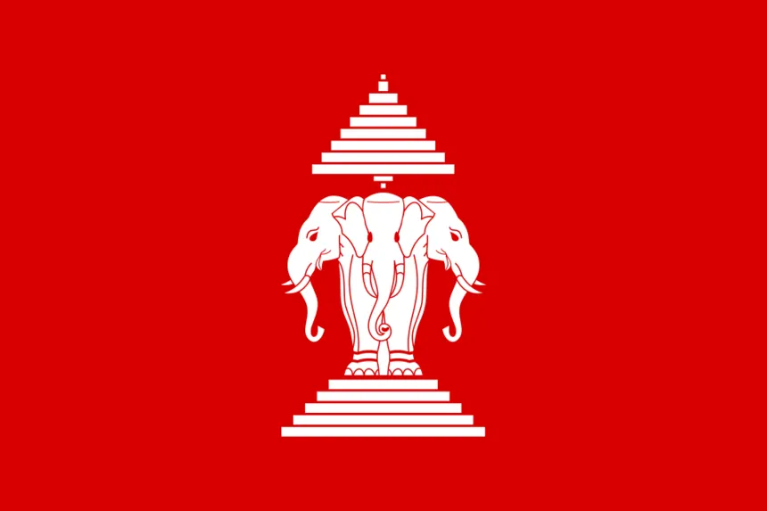 Vietnam Savaşı — Flag of the Kingdom of Laos between 1952 - 1975.