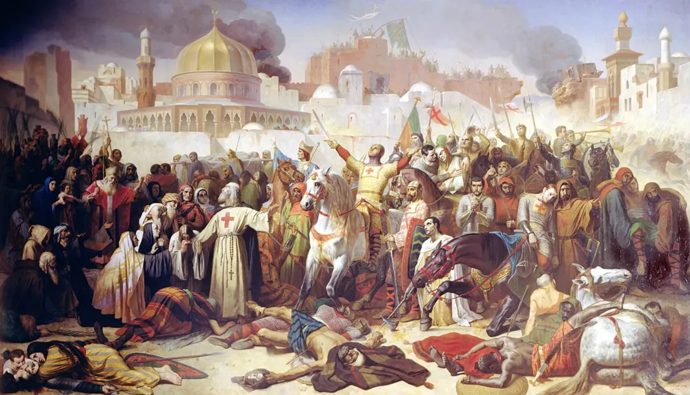 Haçlıların Kudüs'ü ele geçirişi, 15 Temmuz 1099 -Émile Signol'ün 19. yüzyılda yaptığı tarihi tablo.
