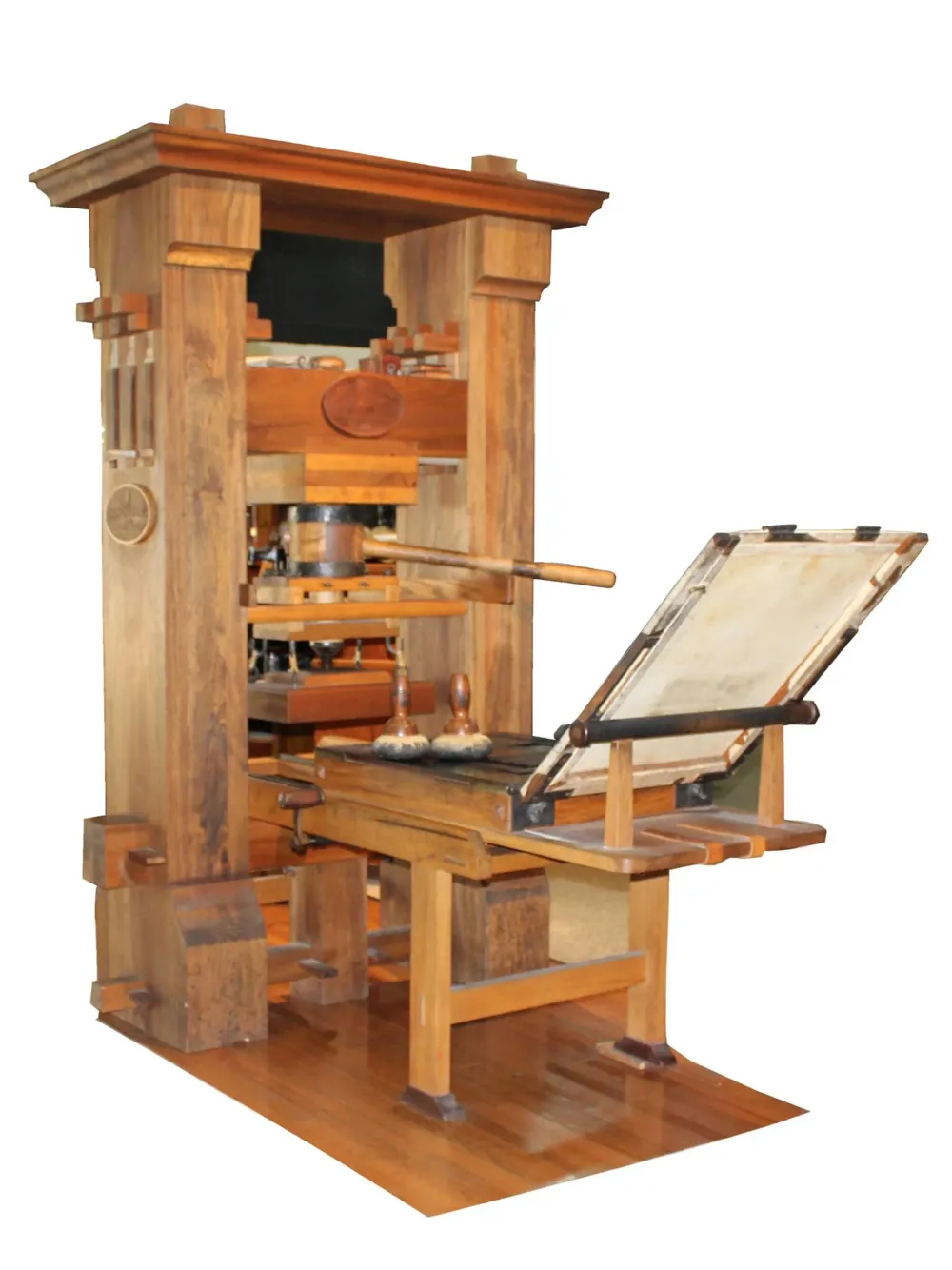 Gutenberg'in matbaa presinin bir replikası.