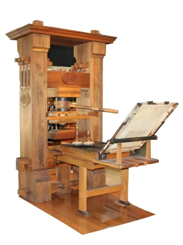 Gutenberg'in matbaa presinin bir replikası.